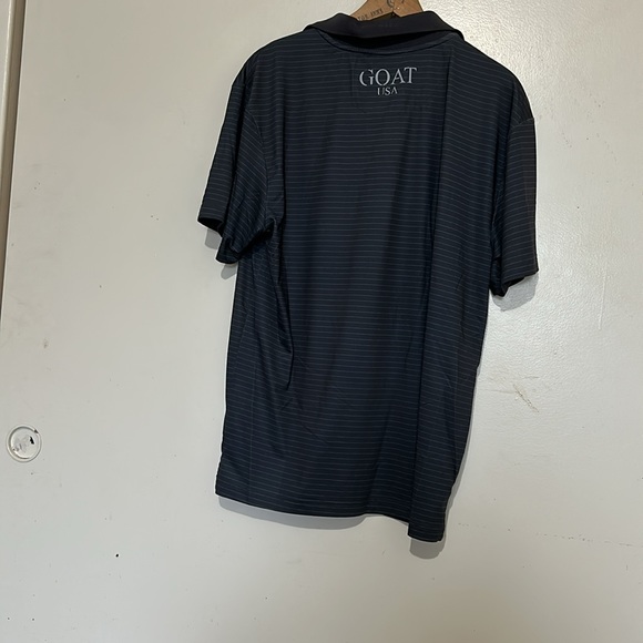 Men’s golf shirt. Dark grey with pin stripes. - Picture 2 of 5